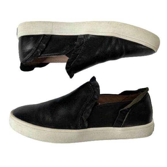 Kate Spade Women's Lilly Ruffle-Trim Leather Slip-On Sneakers Size 6 - Picture 1 of 11